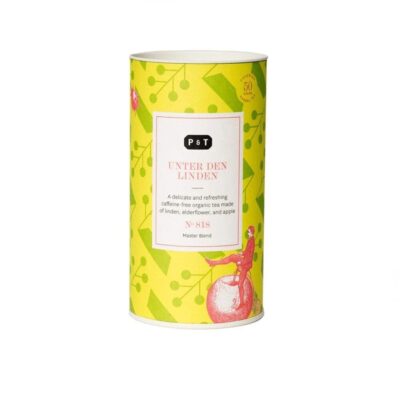 Unter den Linden is a delicate and refreshing caffeine-free organic tea made of linden, elderflower, and apple.