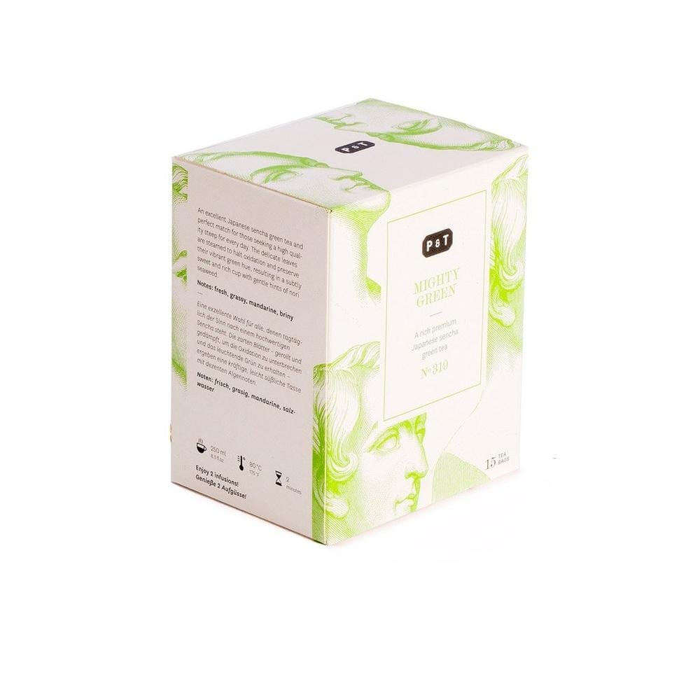 Mighty Green, green tea, tea bag, in the paper box